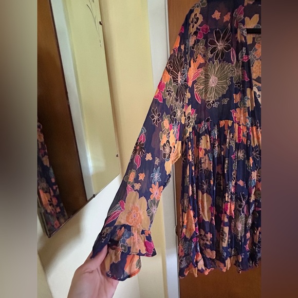 Free People 2pc Floral Slip Dress with Floral Shear Jacket - Picture 4 of 15